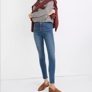 Petite 10" High-Rise Skinny Jeans in Dewitt Wash: Button-Front TENCE Denim Edtn